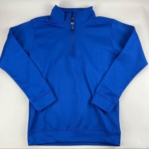 Gildan Performance Pullover Mens Small Blue Quarter Zip Mock Neck